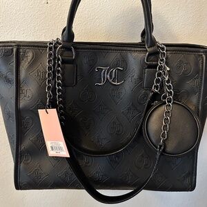 BNWT Black Embossed Juicy Tote Bag Purse